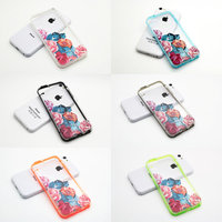 iPhone 5C 5S 5 case, iPhone 6 6 plus transparent case, vintage flower rose, floral clear bumper hard cover case (E17), FREE screen protector - Thumbnail 1