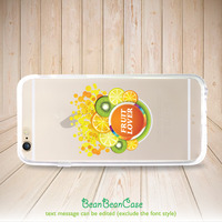 Transparent clear iPhone 6 iPhone 6 Plus case, iPhone 5C iPhone 5s 5 4 4s clear case, fruit lover design with your custom name text (A110) - Thumbnail 2