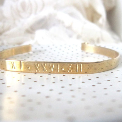 Personalized brass cuff bracelet 