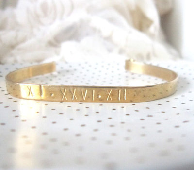 Personalized brass cuff bracelet 
