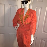 Vintage TiF Peach Gold/ Beaded Jumper Size L - Thumbnail 1