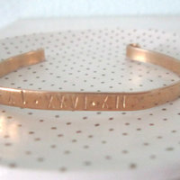 Personalized brass cuff bracelet  - Thumbnail 1