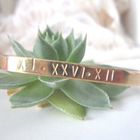 Personalized brass cuff bracelet  - Thumbnail 2