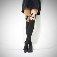 Must love dog_Boston Terrier mock thigh high tights/ stockings - Thumbnail 1
