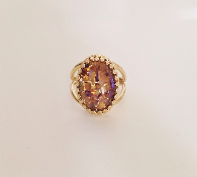 Vintage Topaz Opal Gold Ring