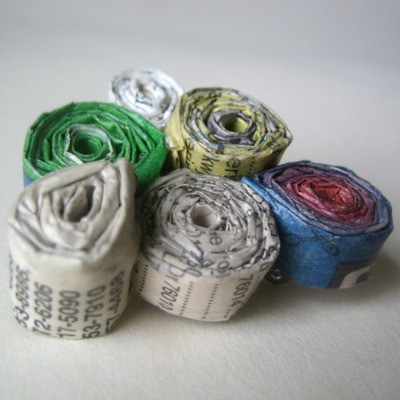 Eco Brooch - Upcycled Phone Book Pages