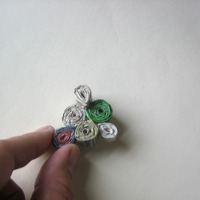 Eco Brooch - Upcycled Phone Book Pages - Thumbnail 2