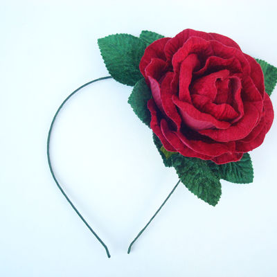 Velvet rose headpiece 