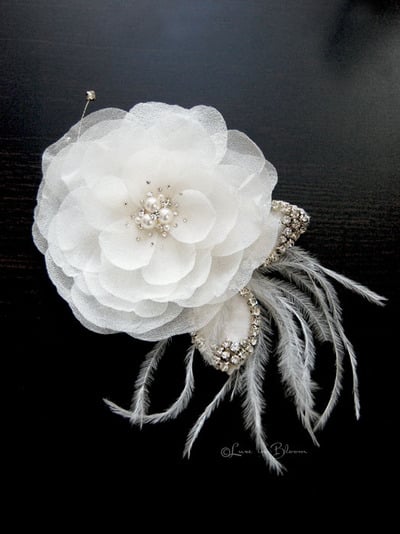 Bridal Hair Flower With A Deco Flair - Style # SF200 