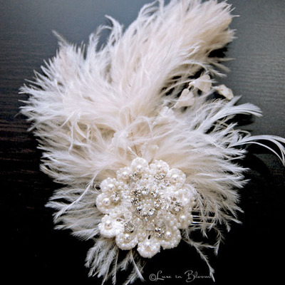 Wedding feather fascinator  - style # ff113 by luxe in bloom