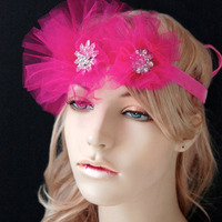 Wedding Crystal Tulle Head Piece Flower Girl Sash  - Style # HB113 By Luxe in Bloom - Thumbnail 4