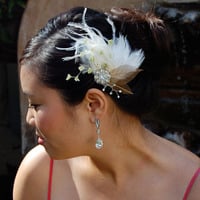 Bridal Head Piece Feather Fascinator In Woodland Nymph - Style # FF106  - Thumbnail 4