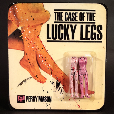 "case of the lucky legs - perry mason" cast resin designer toy art bootleg blister pack