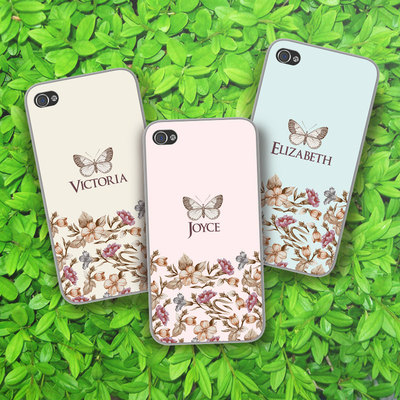 Iphone 6, 6 plus case, iphone 5c 5s 5 case -- personalized your name and text, custom case, for iphone 4 and 5, flower and butterfly (e14) - Thumbnail 5