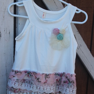 Female children three flower flounced dress children baby girl dress 