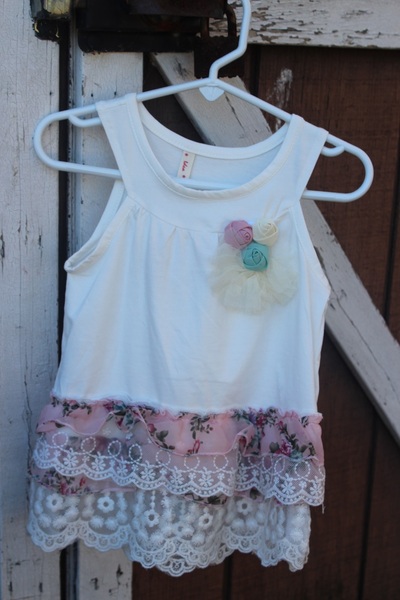 Female Children Three Flower Flounced Dress Children Baby Girl Dress 