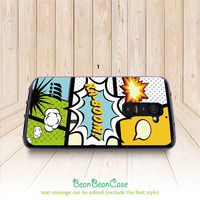 Cartoon boom bang style comic case, personalized custom name text, for iPhone 6s, Samsung S6/Note5, Sony, LG Nexus, Nokia Lumia, HTC One, Moto(A06) - Thumbnail 1