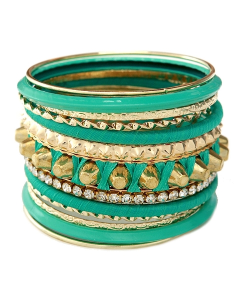 Mint and Gold Bangles 