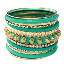 Mint and Gold Bangles 