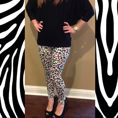 Multi-color leopard leggings