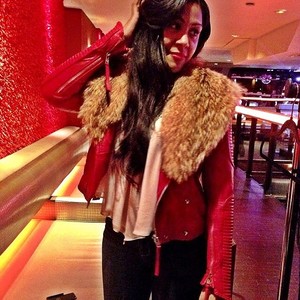 Plus Size Fur Collar Leather Jacket - Thumbnail 2