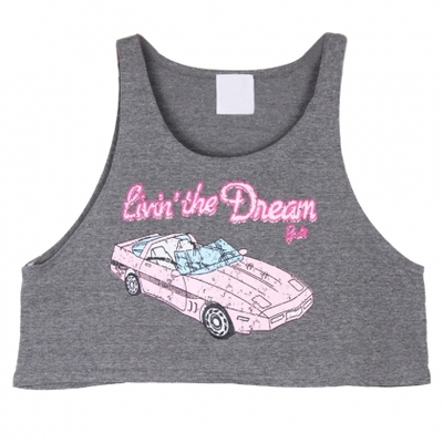 Livin' the dream barbie crop top