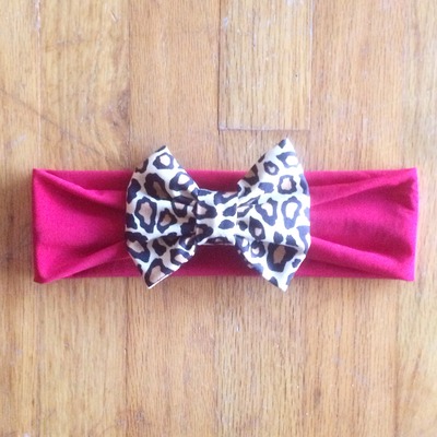 Leopard Bow Headwrap in Red