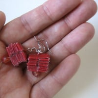 Rescued Wrapping Paper Earrings - Eco Chic - Thumbnail 3