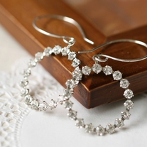 sparkling dangle earrings.