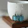 aqua blue dangle earrings -2