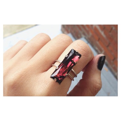 Burgundy swarovski ring