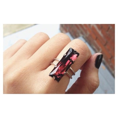 Burgundy Swarovski Ring