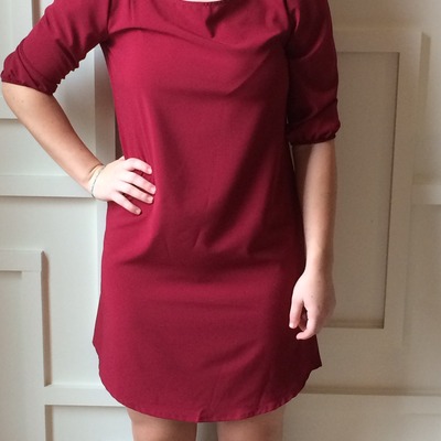 Burgundy shift dress  - Thumbnail 5