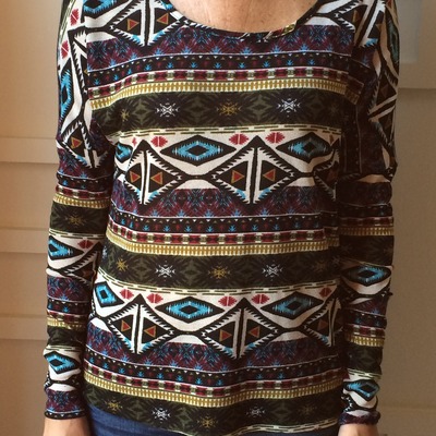 Aztec print scoop back top - Thumbnail 5