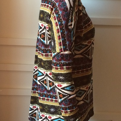 Aztec print scoop back top