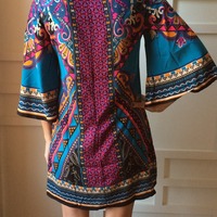 Unique Pattern Shift with Bell Sleeves - Thumbnail 2