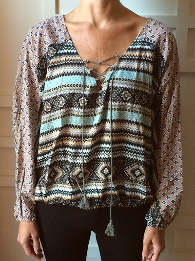 Loose Fit Aztec Print Top