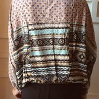 Loose Fit Aztec Print Top - Thumbnail 2