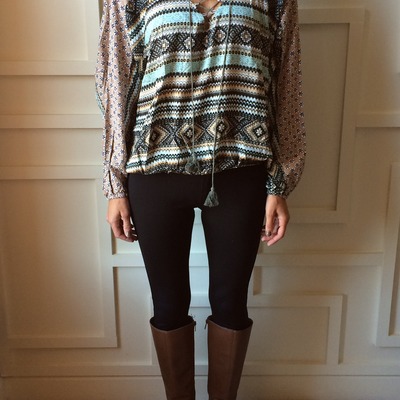 Loose fit aztec print top
