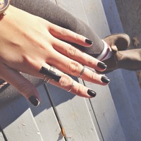 Jet Black Swarovski Crystal Ring - Thumbnail 1