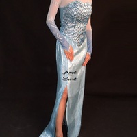 j888 Movies Frozen Snow Queen Elsa Cosplay Costume top version dress tailor made - Thumbnail 3