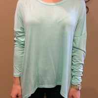 Aqua Top with Sequin Elbows - Thumbnail 1