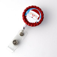 Happy Santa Blue - Nursing Badge Holder - Holiday Badge Reel - Nurse Gift - Nurses Badge - Cute Badge Reel - Santa Claus Badge Reel - RN - Thumbnail 2