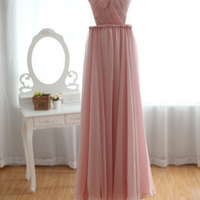 Custom Blush Pink Sexy Prom Dress Gown - Thumbnail 2