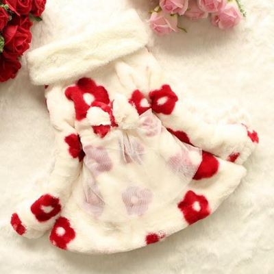 Girls red & white gorgeous fur coat