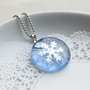 glass snow flake necklace.-2