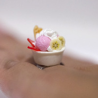 Kawaii Cute Japanese Ring - Ice Cream Sundae Dessert - Thumbnail 1