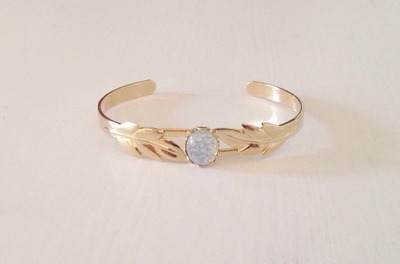 White "Snakeskin" Opal Cuff