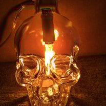Upcycled Crystal Head Vodka Bottle Lamp