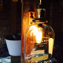 Upcycled Woodford Reserve Bourbon Whiskey Bottle Lamp
